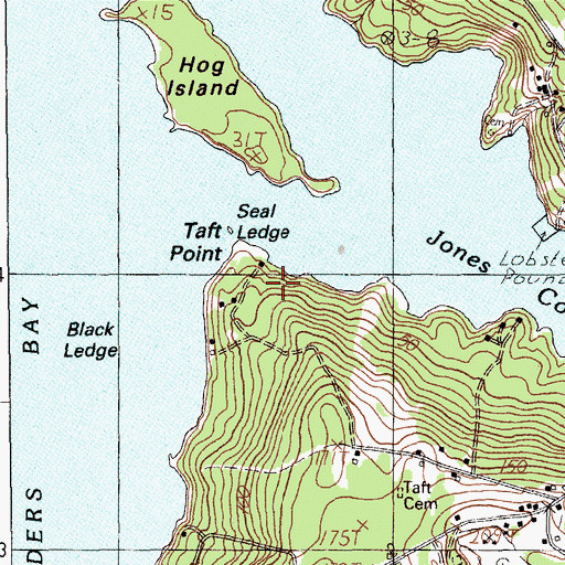 Topographic Map of Taft Point, ME