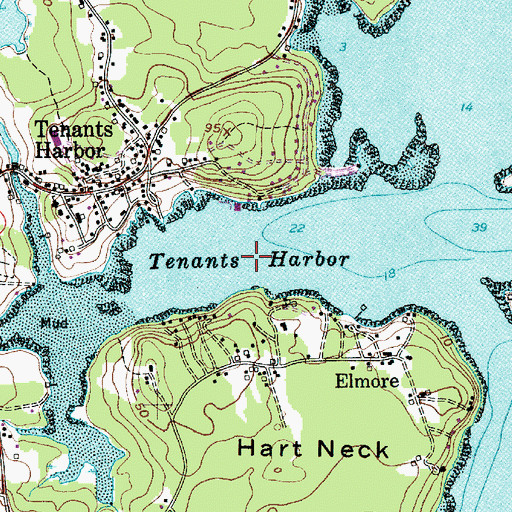 Topographic Map of Tenants Harbor, ME