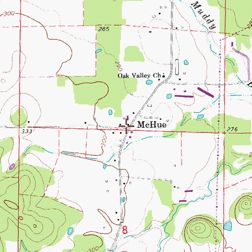 Topographic Map of McHue, AR