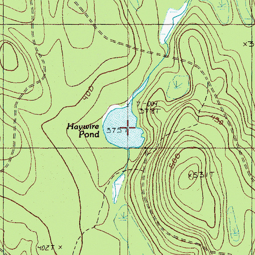 Topographic Map of Haywire Pond, ME