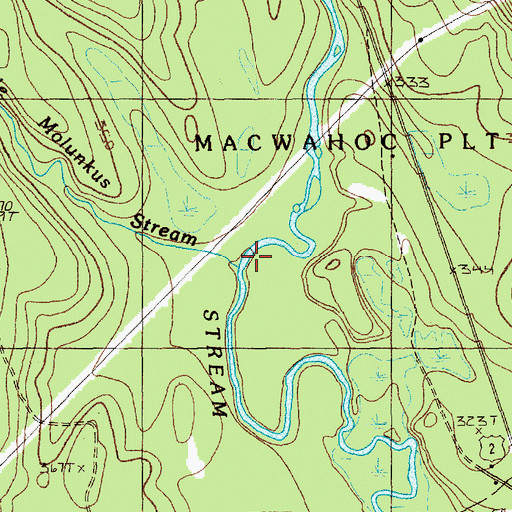 Topographic Map of Little Molunkus Stream, ME
