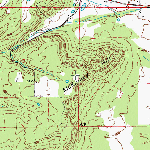Topographic Map of McKinney Hill, AR
