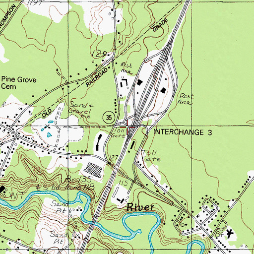 Topographic Map of Interchange 3, ME