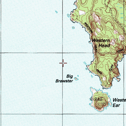 Topographic Map of Keeler Rock, ME