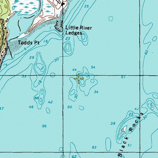 Topographic Map of Sloop Ledge, ME