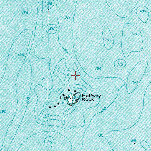 Topographic Map of Webster Rock, ME