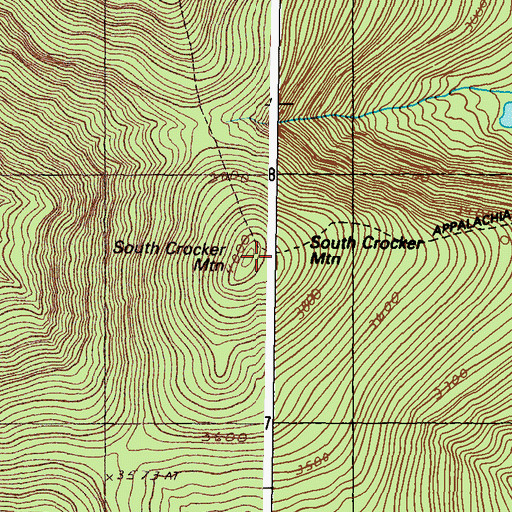 Topographic Map of South Crocker Mountain, ME