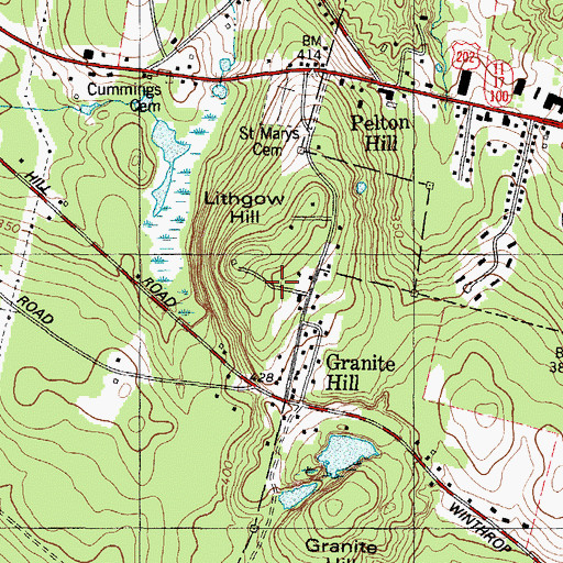 Topographic Map of WKCG-FM (Augusta), ME