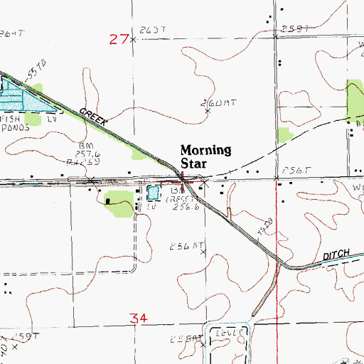 Topographic Map of Morning Star, AR