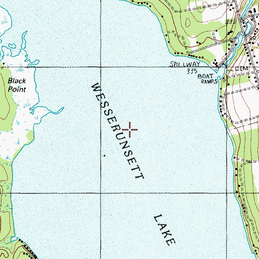Topographic Map of Wesserunsett and Ice Seaplane Base, ME