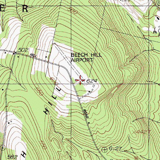 Topographic Map of Beech Hill Airport, ME