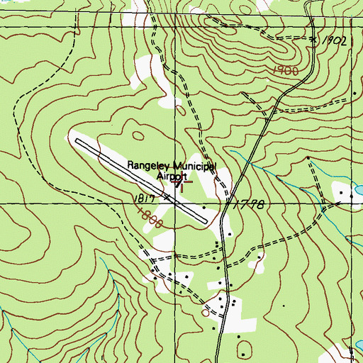 Topographic Map of Steven A Bean Municipal Airport, ME