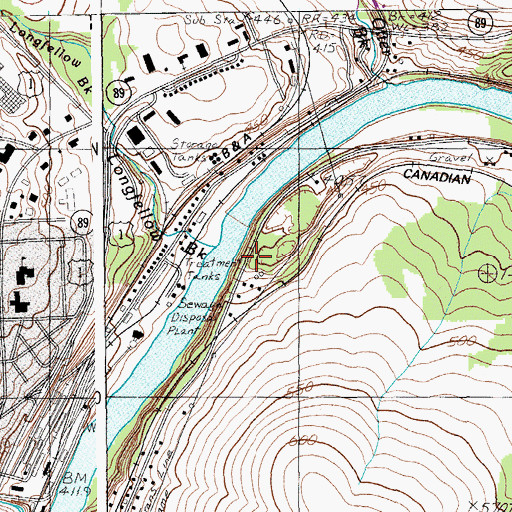 Topographic Map of City of Caribou, ME