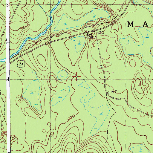 Topographic Map of Plantation of Macwahoc, ME