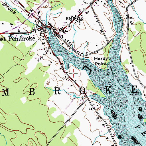 Topographic Map of Town of Pembroke, ME