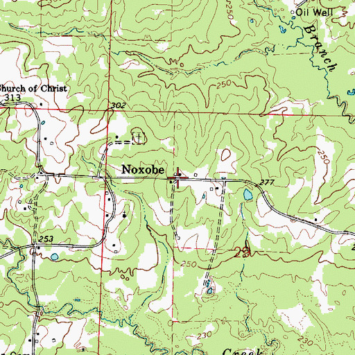 Topographic Map of Noxobe, AR