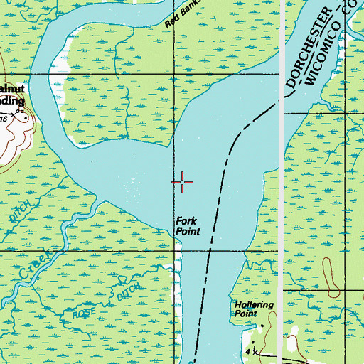 Topographic Map of Marshyhope Creek, MD