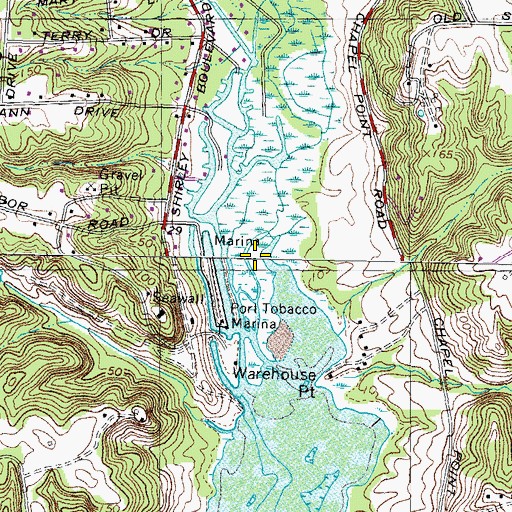 Topographic Map of Port Tobacco Creek, MD