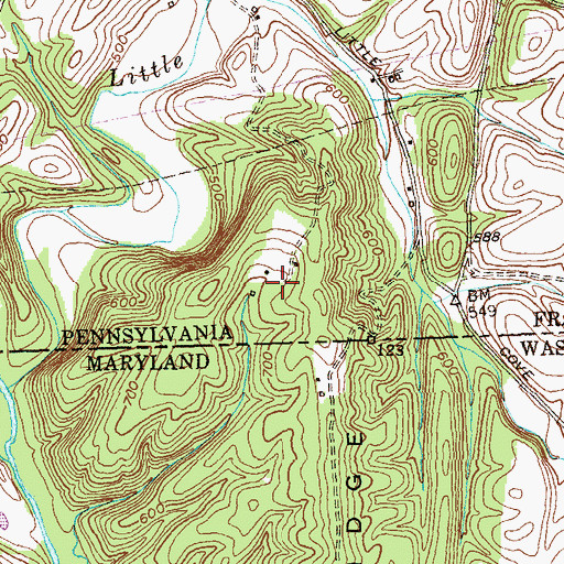 Topographic Map of Rabble Run, MD