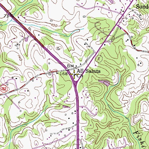 Topographic Map of All Saints Church, MD