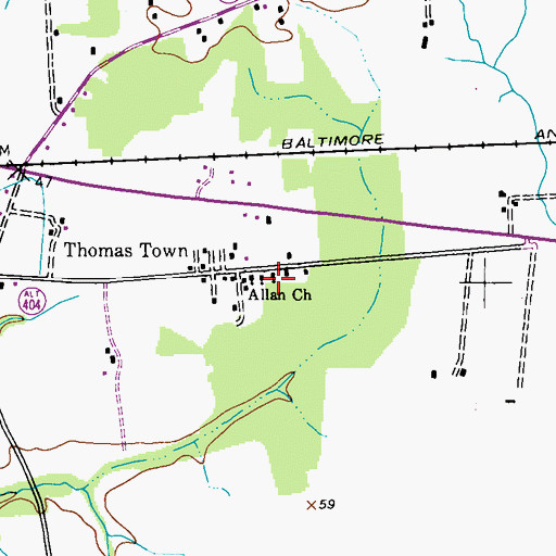 Topographic Map of Allan Church, MD