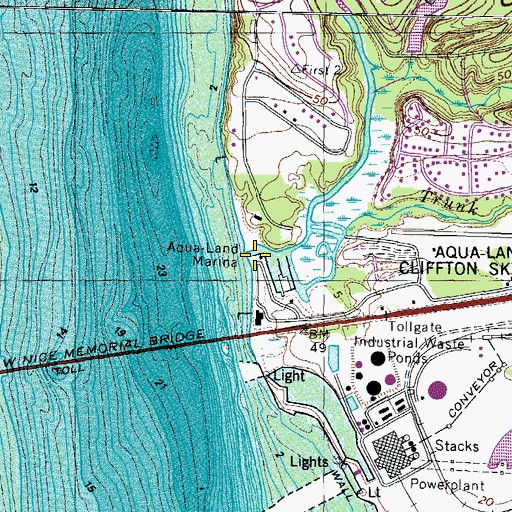 Topographic Map of Aqua-Land Marina, MD
