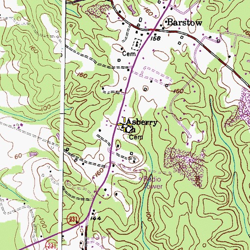 Topographic Map of Asberry Church, MD