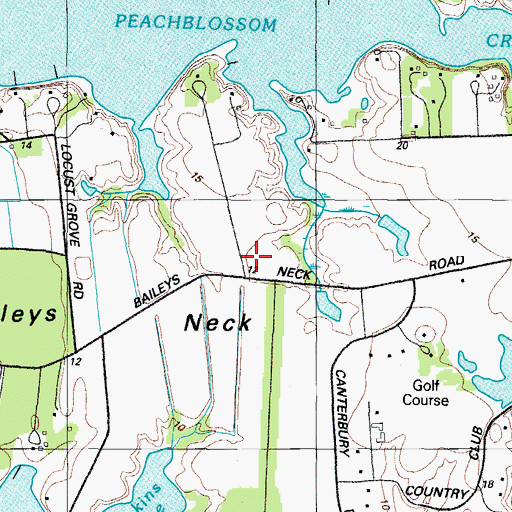 Topographic Map of Baileys Neck, MD