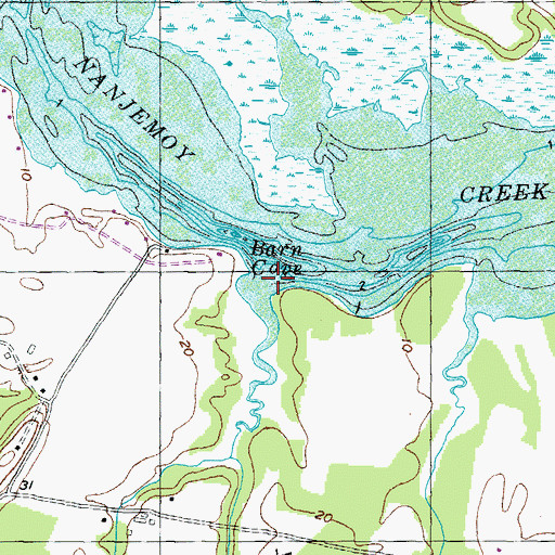 Topographic Map of Barn Cove, MD