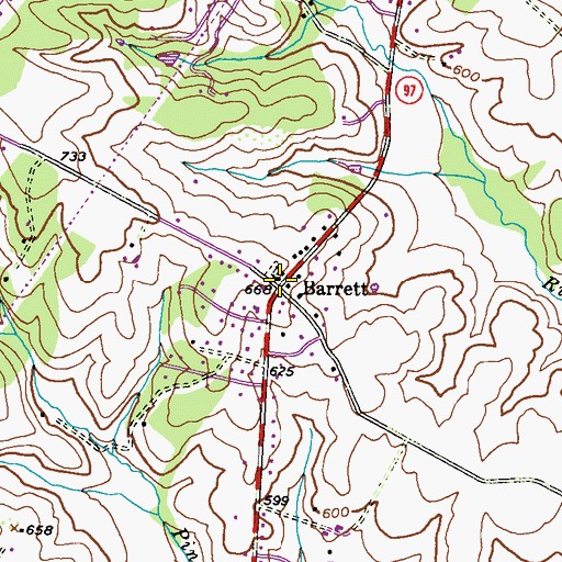 Topographic Map of Barrett, MD