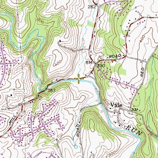 Topographic Map of Bear Cabin Branch, MD