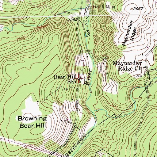 Topographic Map of Bear Hill School, MD