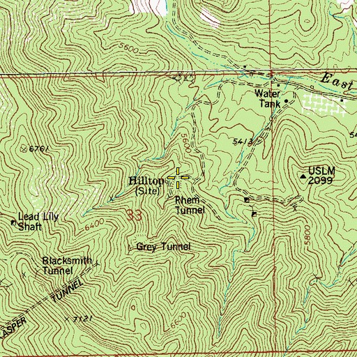 Topographic Map of Hilltop, AZ