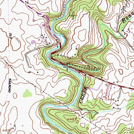 Topographic Map of Beaver Creek, MD