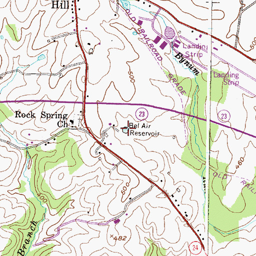 Topographic Map of Bel Air Reservoir, MD