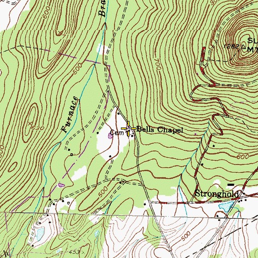 Topographic Map of Bells Chapel, MD