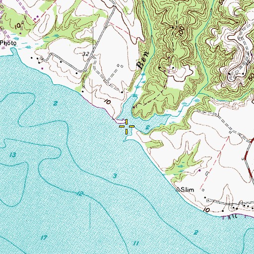 Topographic Map of Ben Creek, MD