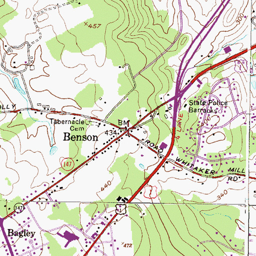 Topographic Map of Benson, MD