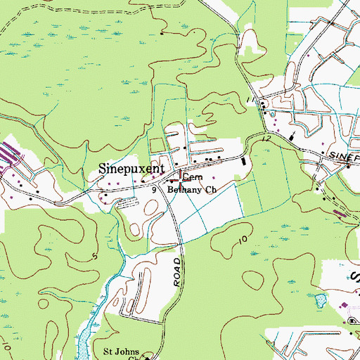 Topographic Map of Bethany Church, MD