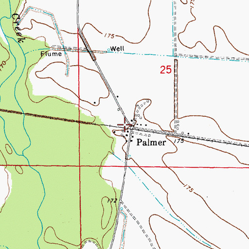 Topographic Map of Palmer, AR