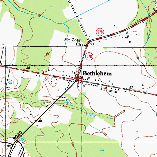 Topographic Map of Bethlehem, MD