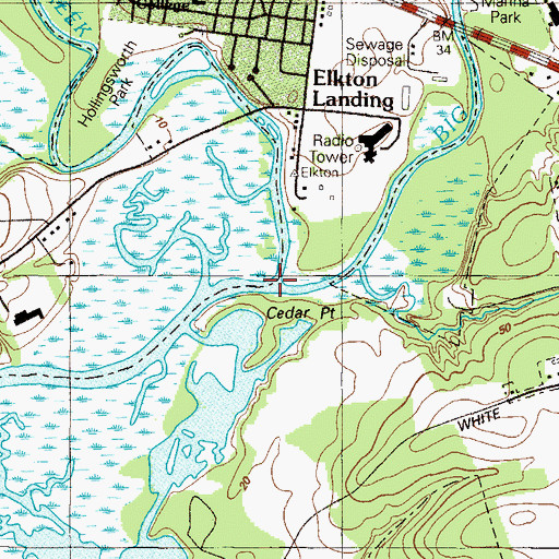 Topographic Map of Big Elk Creek, MD