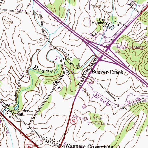 Topographic Map of Black Rock Creek, MD