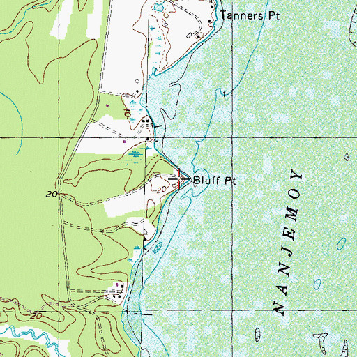 Topographic Map of Bluff Point, MD