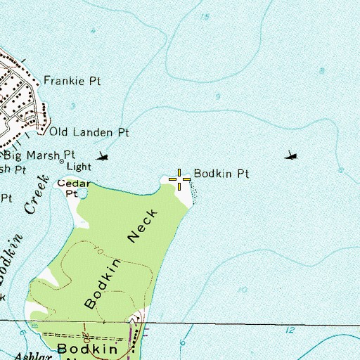 Topographic Map of Bodkin Point, MD