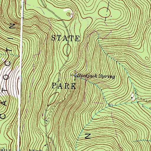 Topographic Map of Bootjack Spring, MD