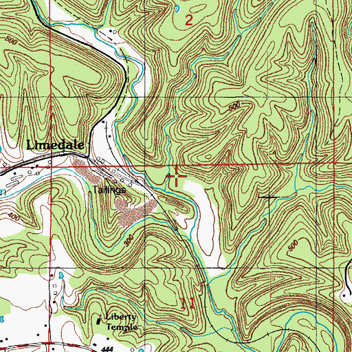 Topographic Map of Pattonville, AR
