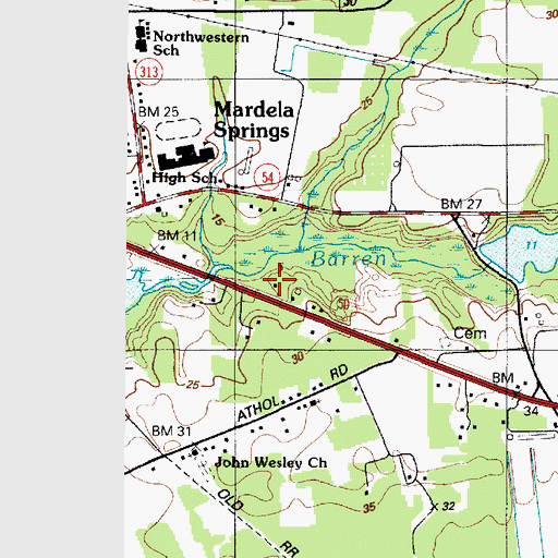 Topographic Map of Bratton Creek, MD