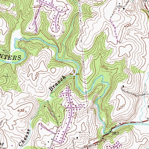 Topographic Map of Bread and Cheese Branch, MD