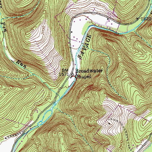 Topographic Map of Broadwater Chapel, MD